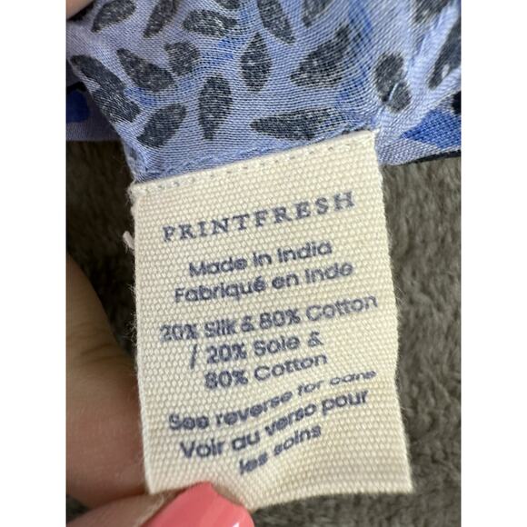 Printfresh Blue Maxi Dress Medium Silk Cotton Blend Boho Animal Print - Picture 12 of 12